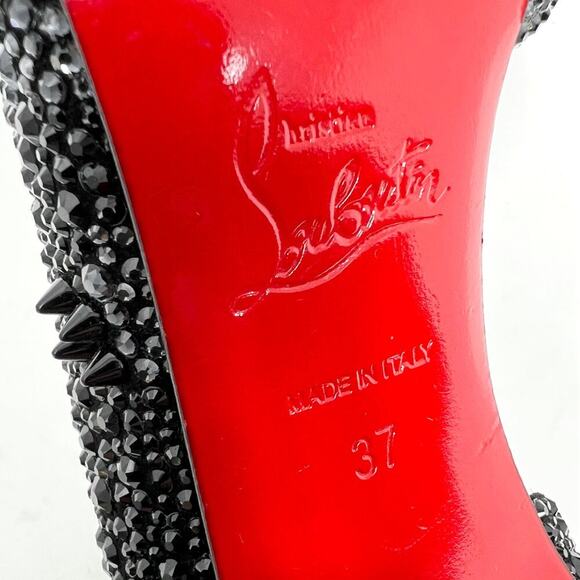 Christian Louboutin Iriza Bling Bang Crystal Spike Suede Pumps 37 - Picture 6 of 8